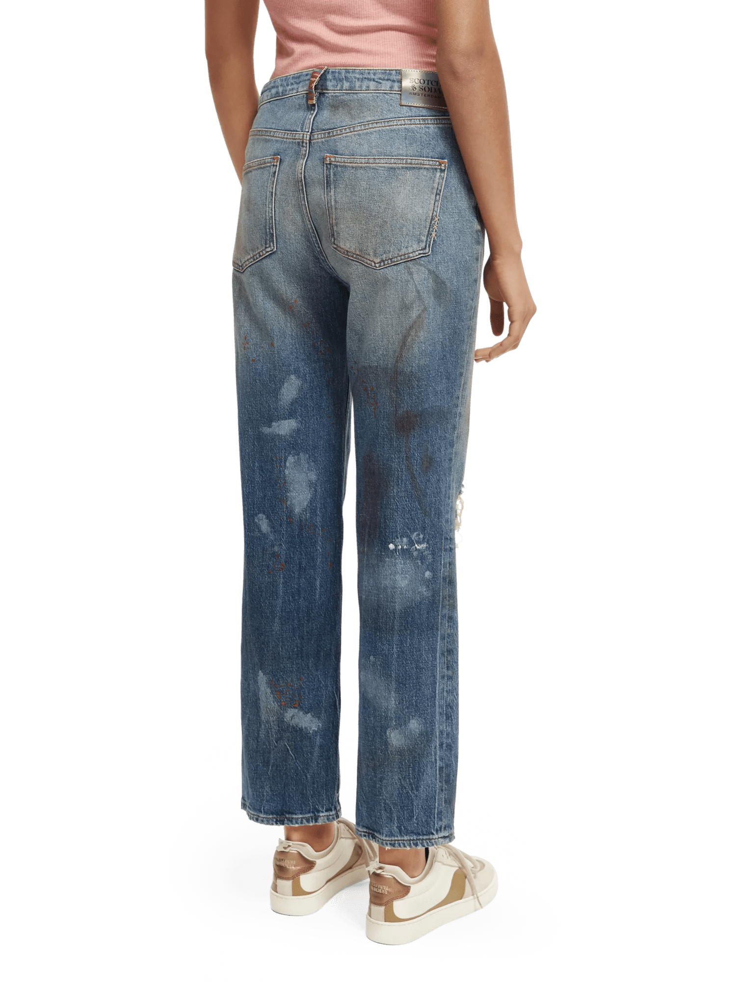 Scotch & Soda De Sky jeans met rechte pijpen en slijtage NHD-BCK