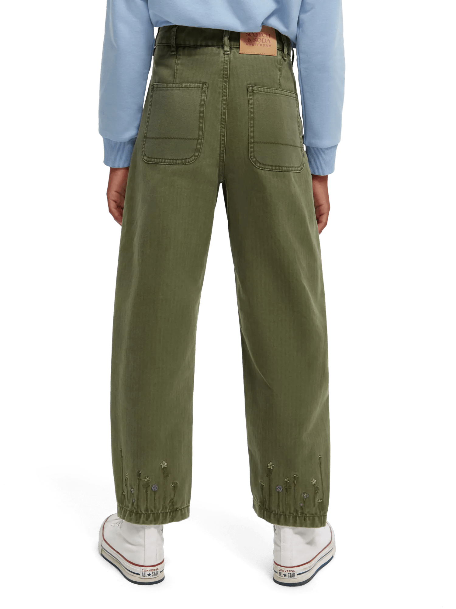 Scotch & Soda The Tide balloon fit chino with hem embroideries NHD-BCK