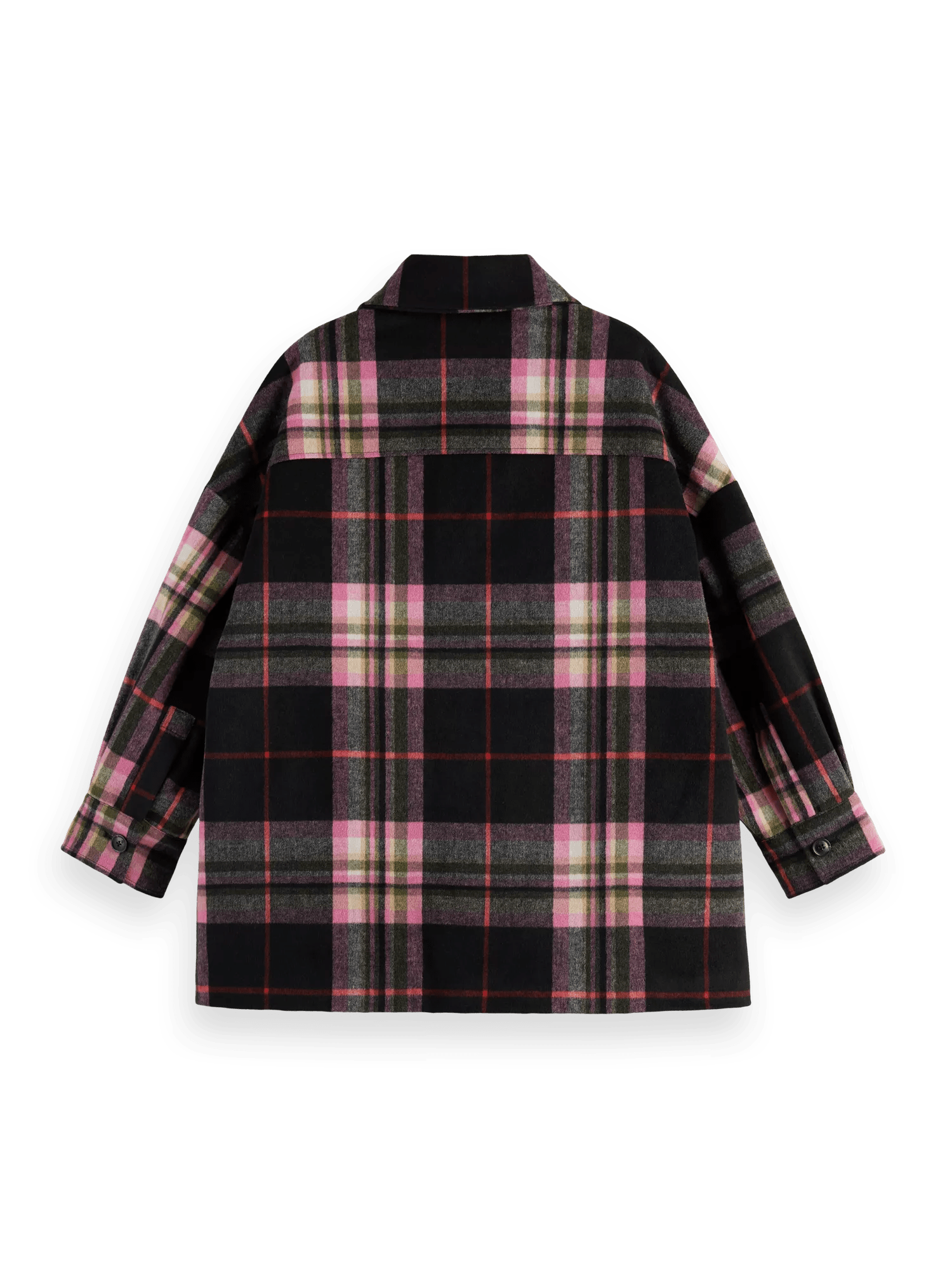 Scotch & Soda Padded checked wool-blended overshirt BCK