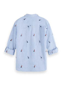 Scotch & Soda Regular-fit - mini all-over embroidery shirt BCK