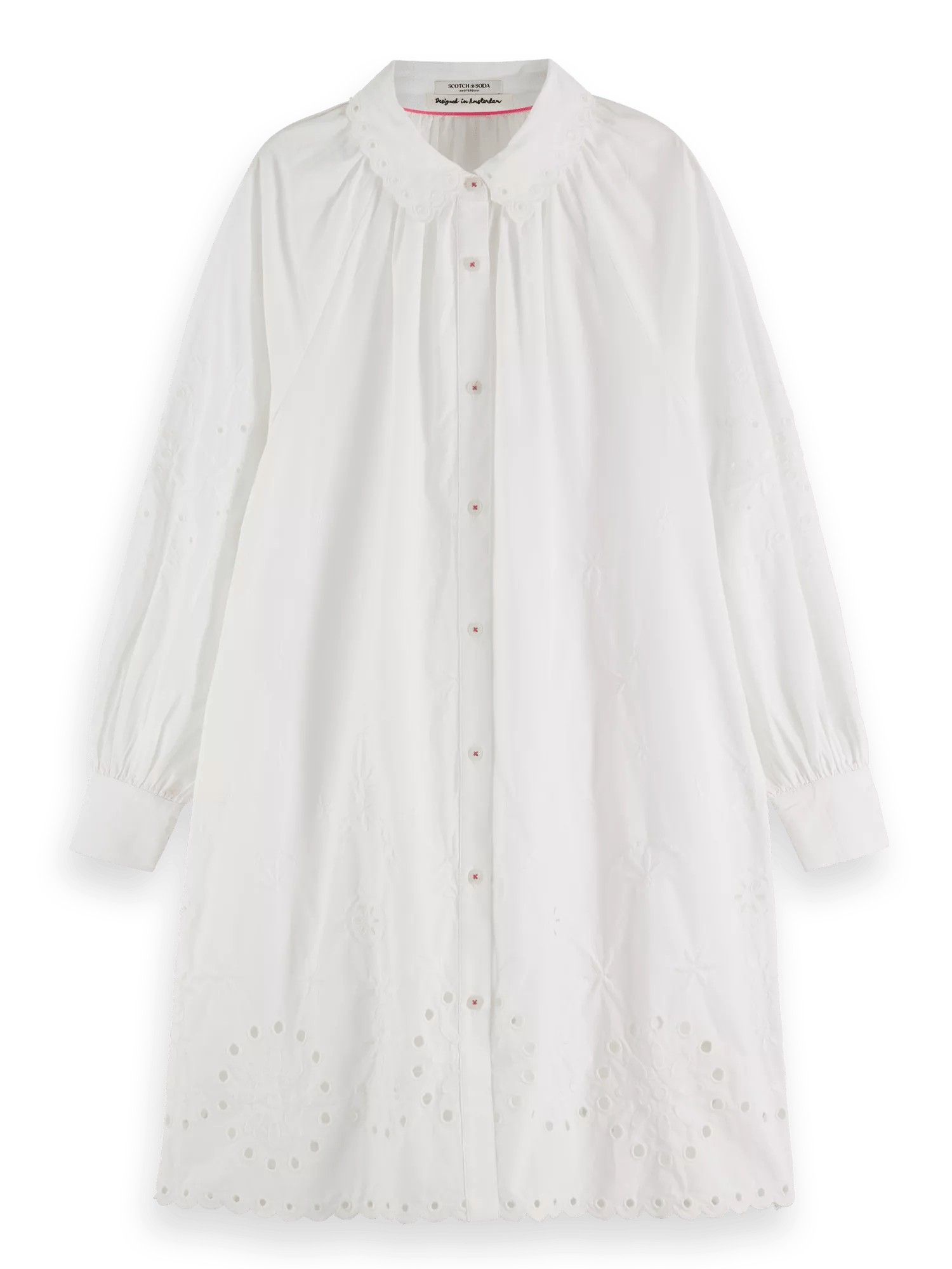 Scotch & Soda Shirt dress with embroidery detail in Organic Cotton FNT