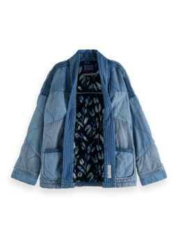 Scotch & Soda Lightweight quilted unisex denim kimono jacket DTL1