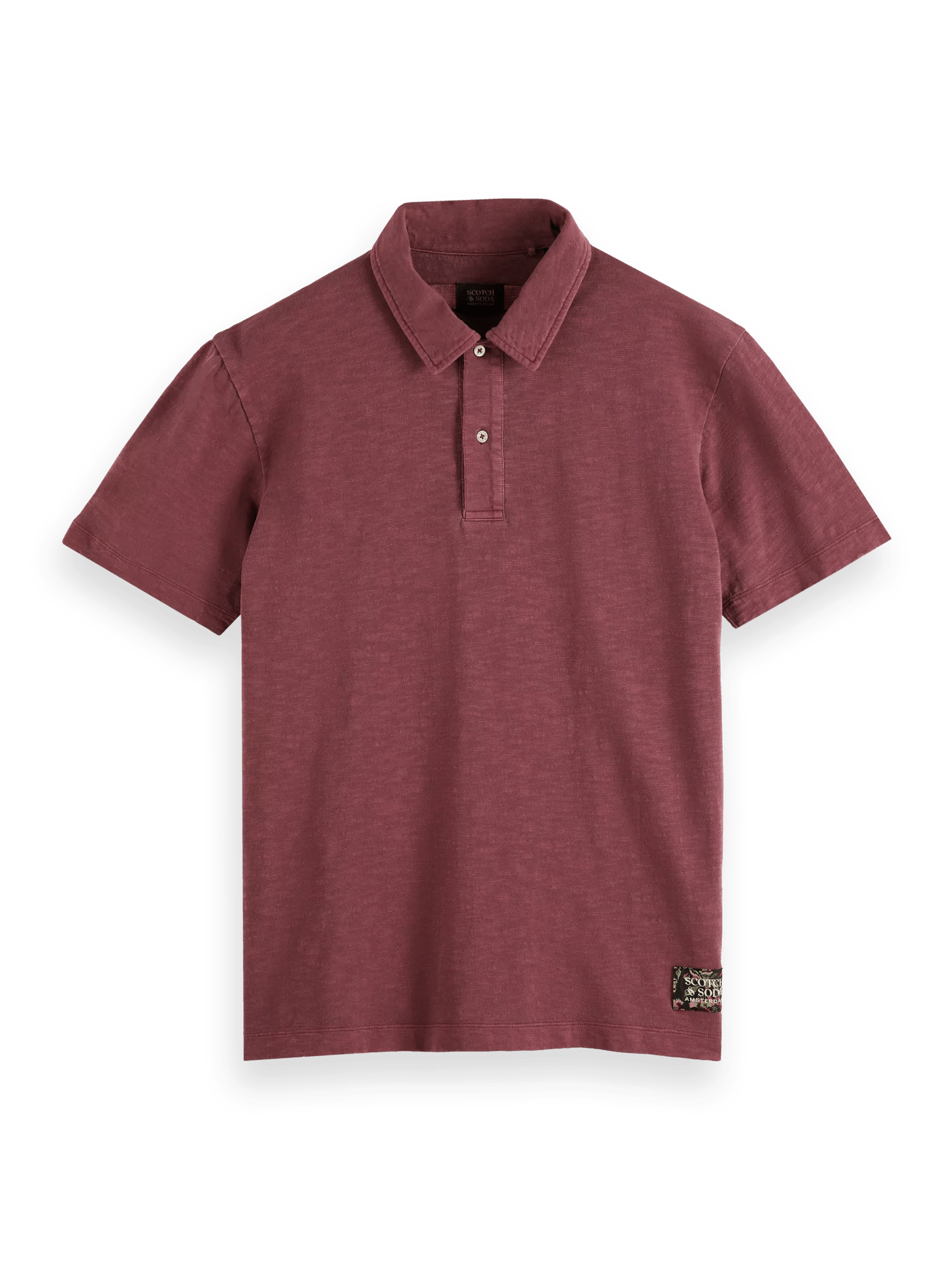 Scotch & Soda Garment-dyed jersey polo in Organic Cotton 174564_6722_FNT