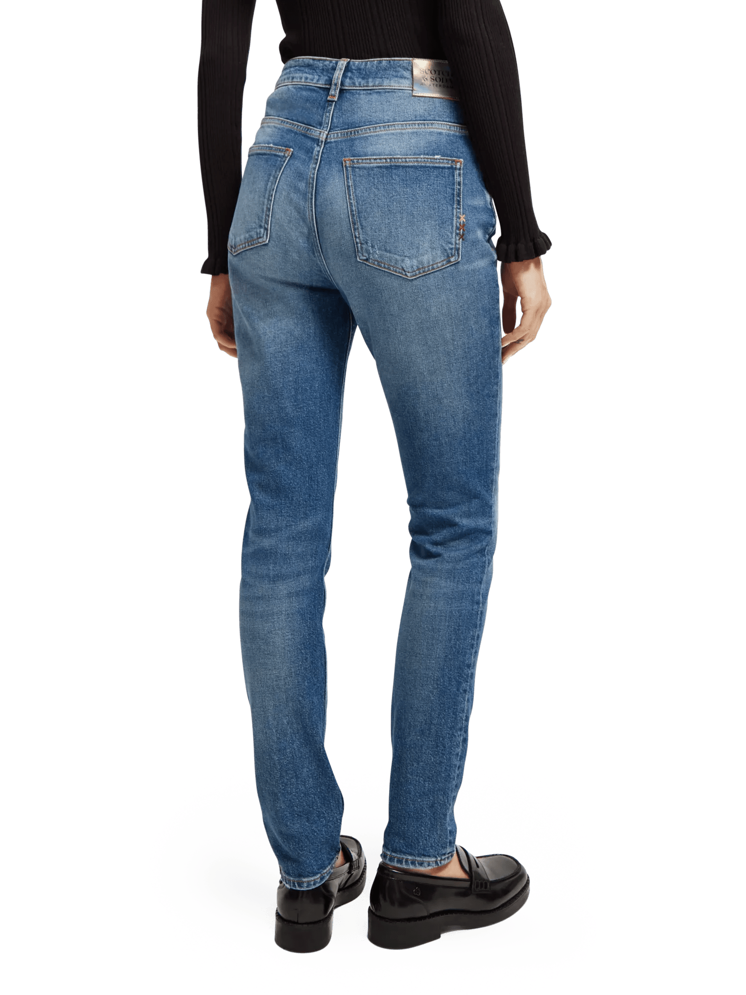 Scotch & Soda The Line high-rise skinny fit organic cotton jeans NHD-BCK