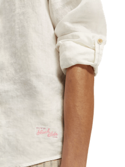 Scotch & Soda Linen shirt with sleeve roll-up NHD-DTL1