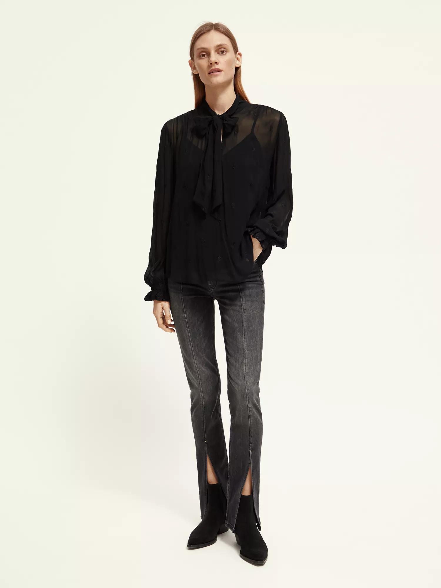 Scotch & Soda Embroidered neck-tie blouse MDL-FNT