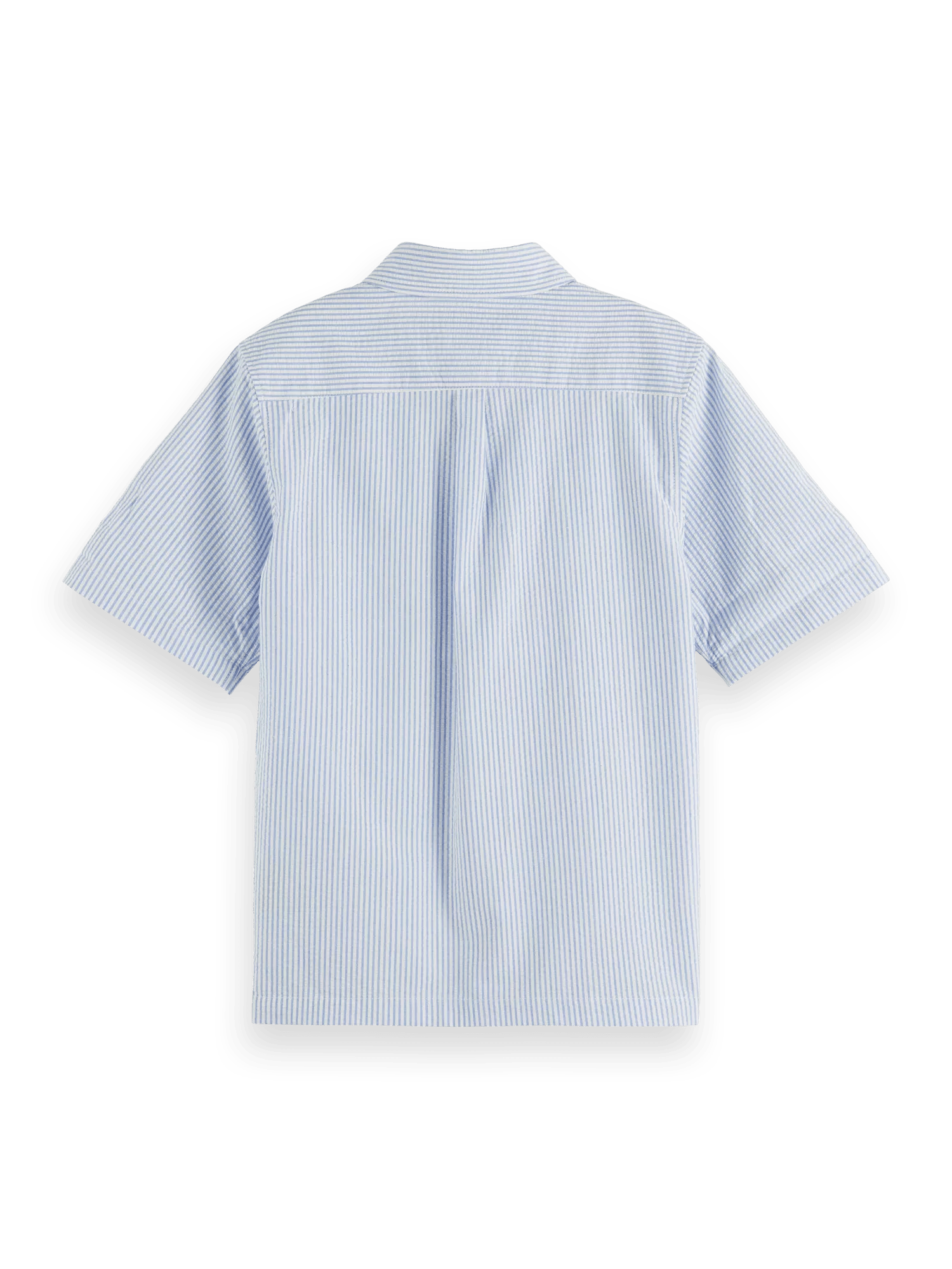 Scotch & Soda Placed print seersucker stripe short-sleeved shirt BCK