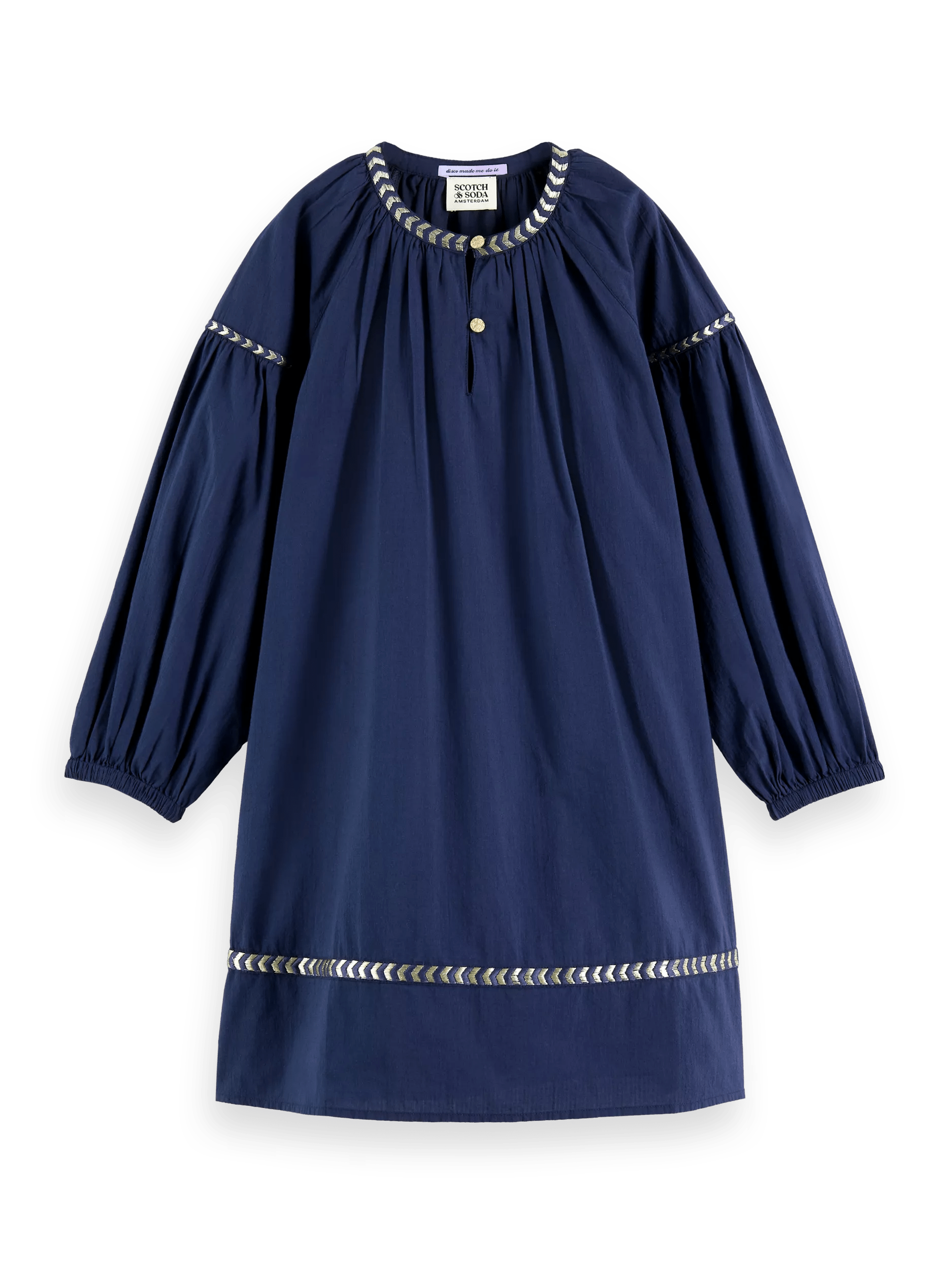 Scotch & Soda Long-sleeved glittering embroidery mini dress FNT