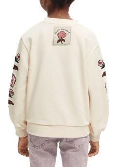 Scotch & Soda Embroidered voluminous sleeve sweatshirt NHD-BCK