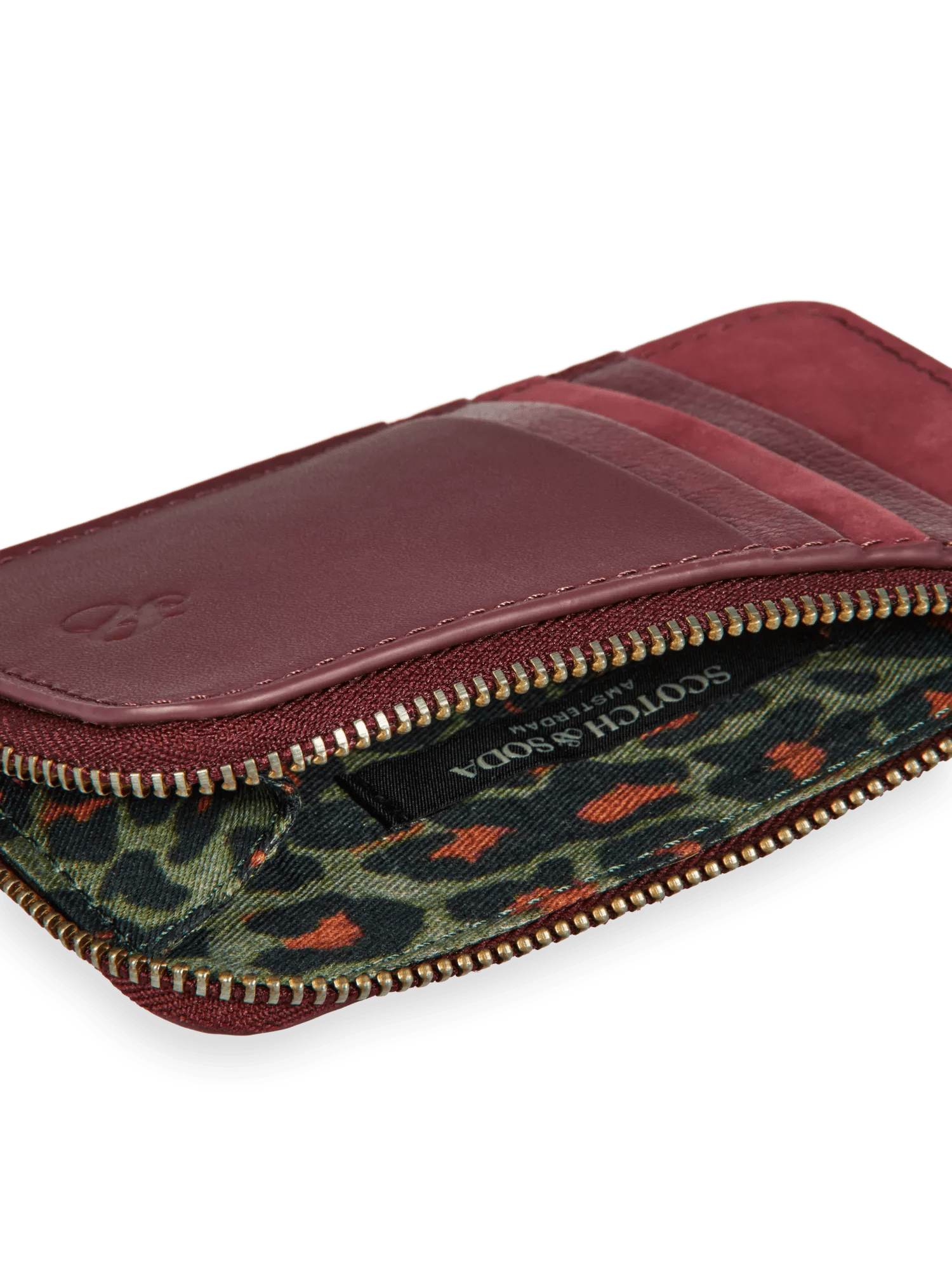 Scotch & Soda Leather cardholder with a zip DTL1