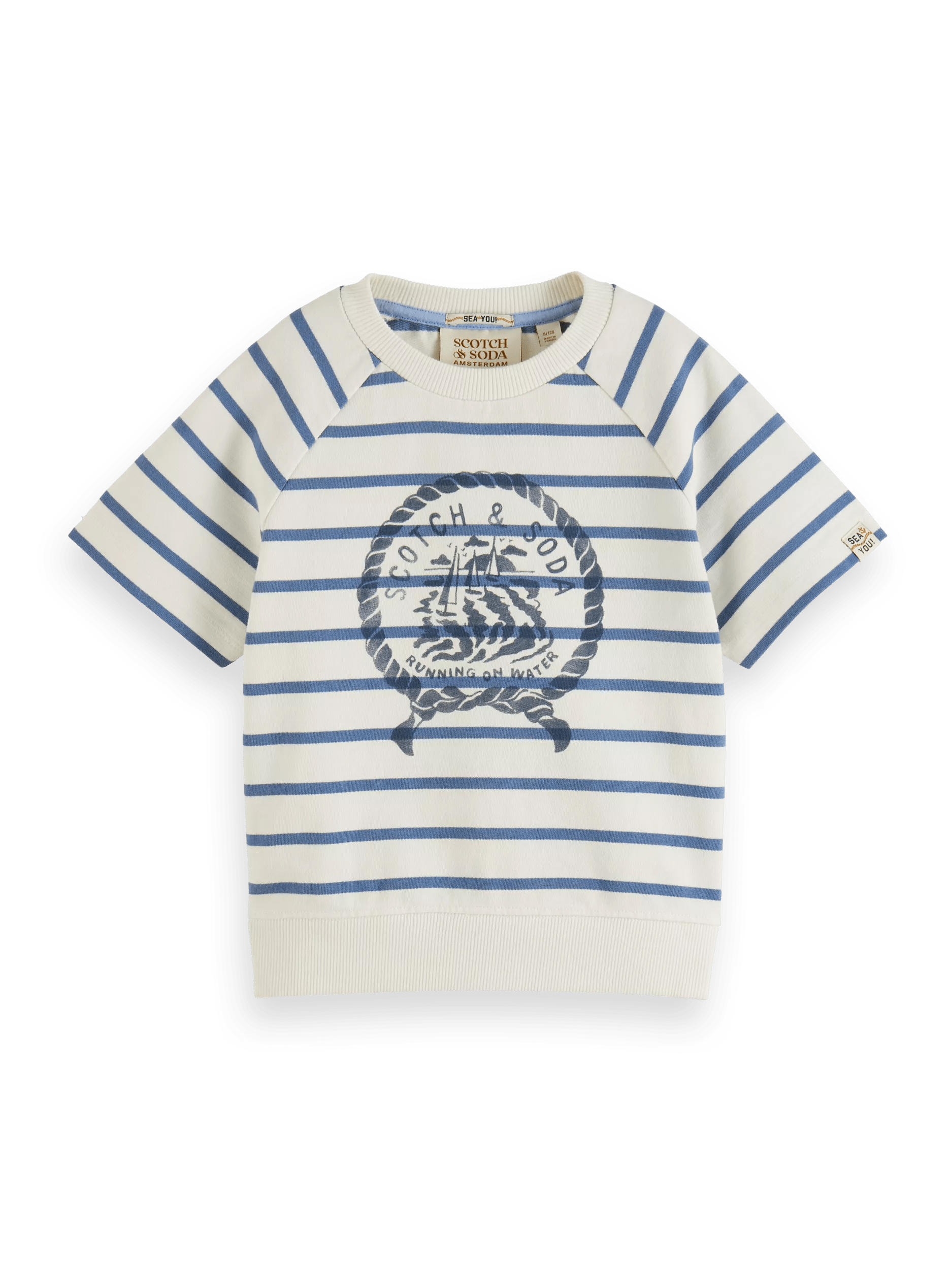 Scotch & Soda Striped short-sleeved sweatshirt FNT