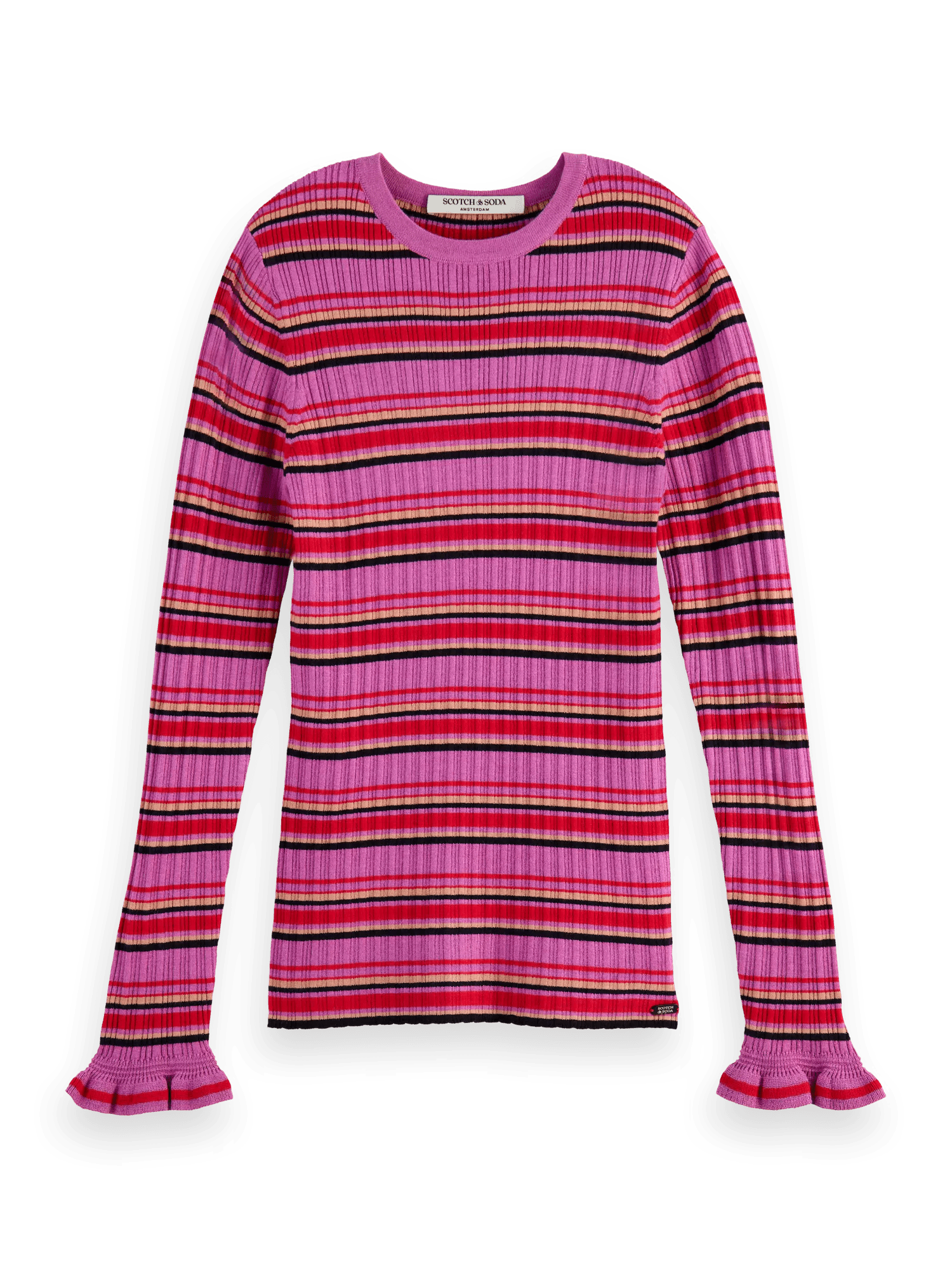 Scotch & Soda Fitted ribbed striped sweater FNT