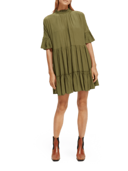 Scotch & Soda Short dress with ruffle sleeve detail NHD-FNT
