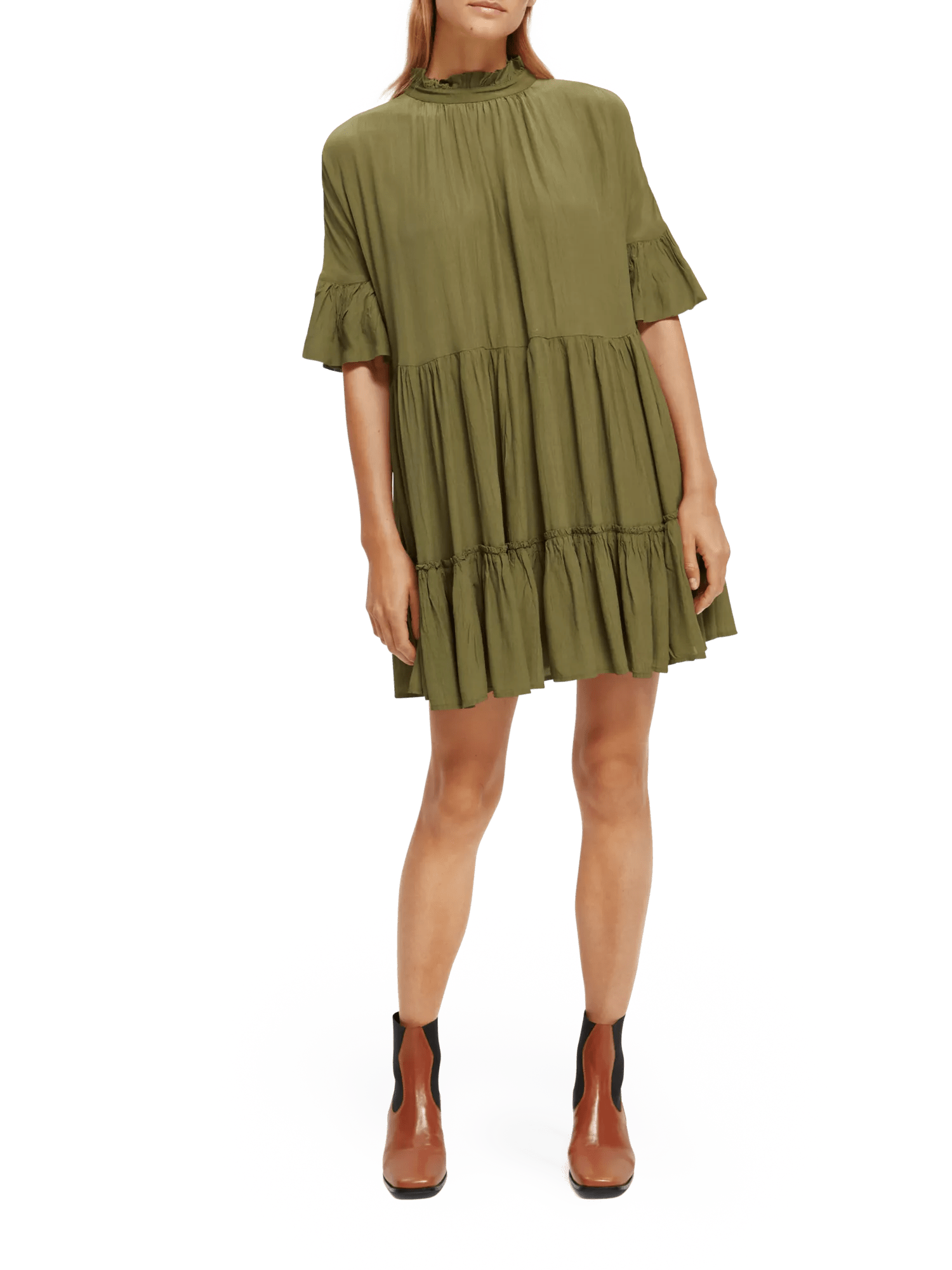 Scotch & Soda Short dress with ruffle sleeve detail NHD-FNT