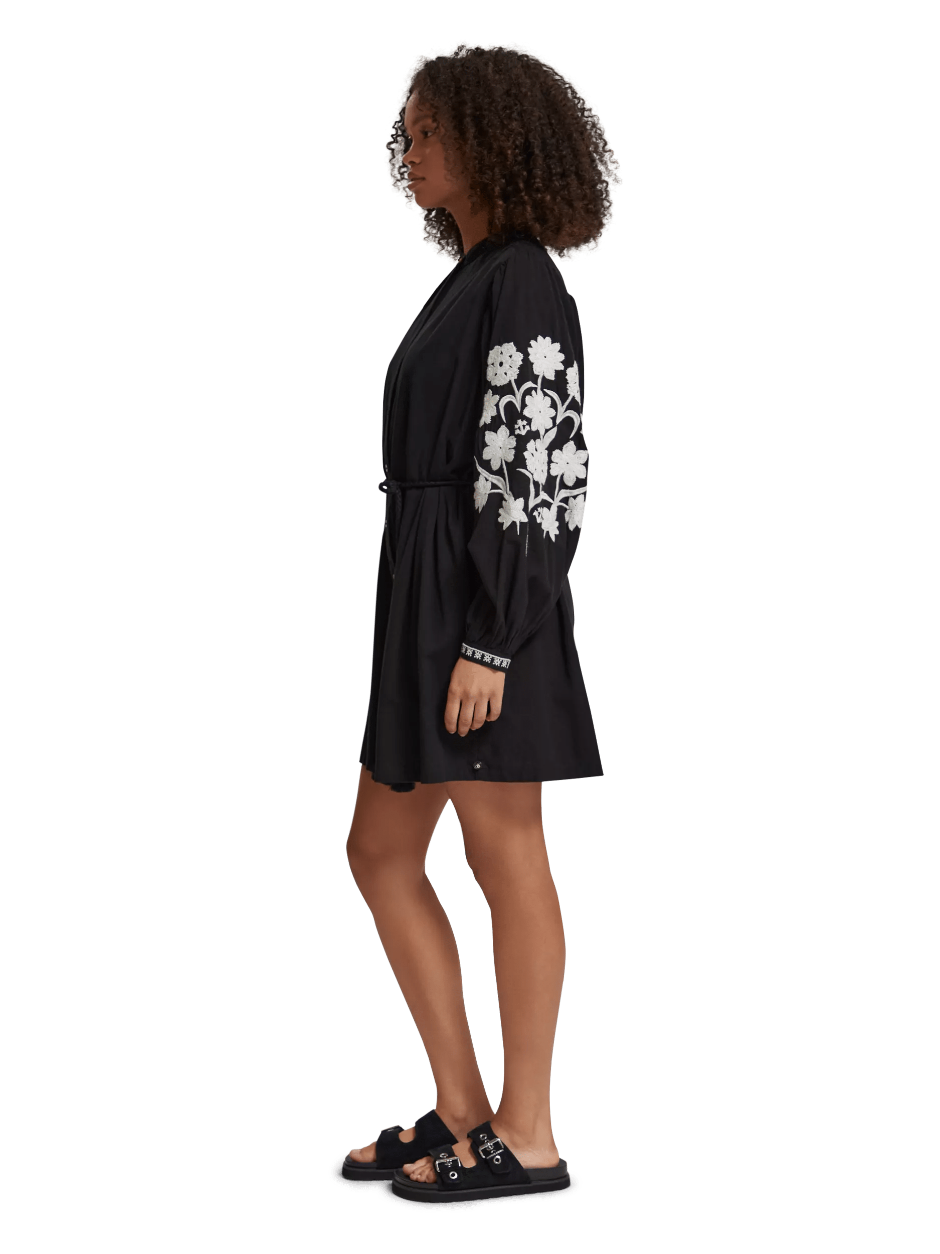 Scotch & Soda Mini shirt dress with sleeve embroidery MDL-SDE