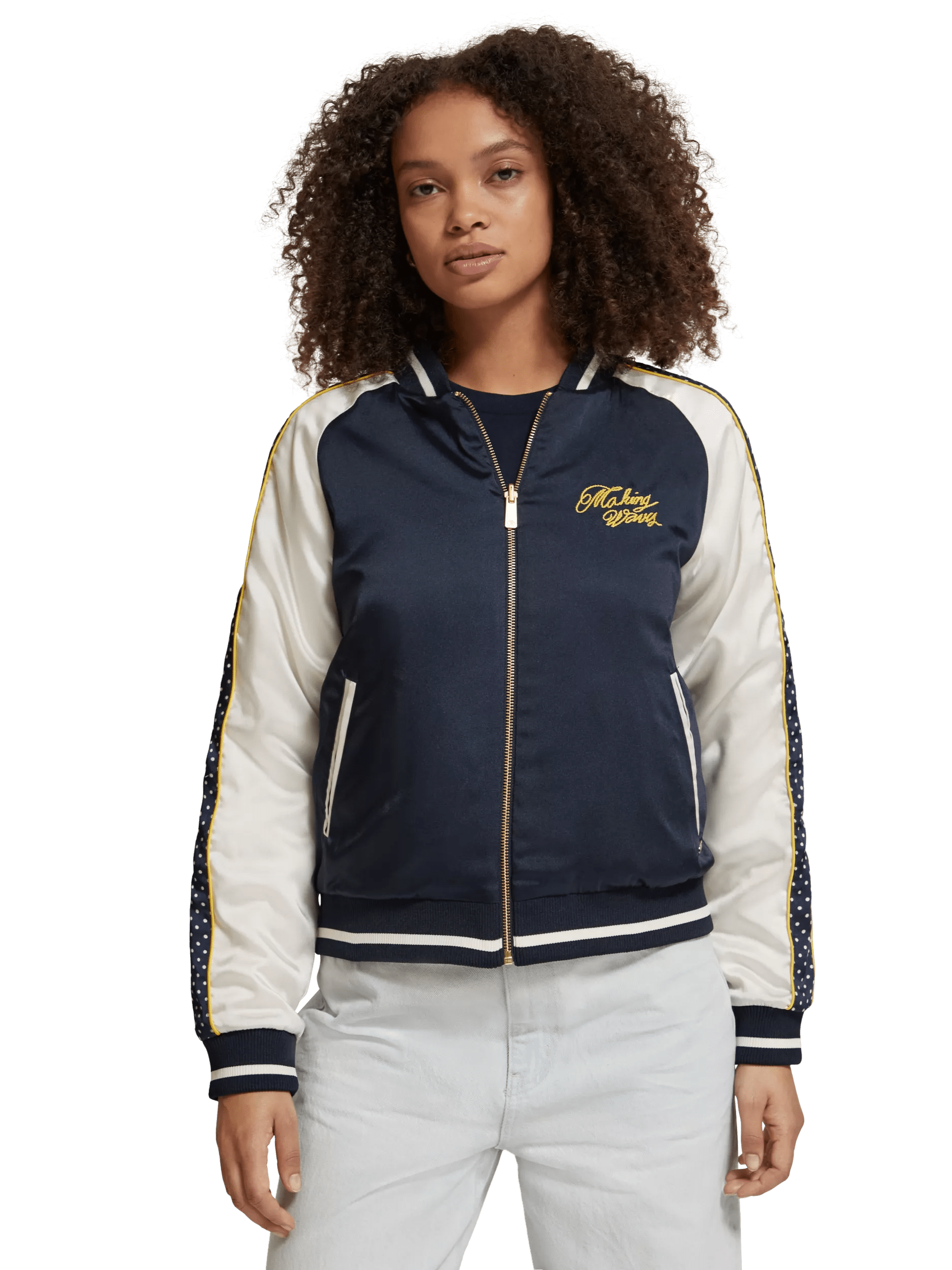 Scotch & Soda Embroidered bomber with contrast detail MDL-DTL2
