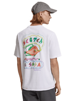 Scotch & Soda Kurzärmeliges T-Shirt mit Artwork MDL-BCK