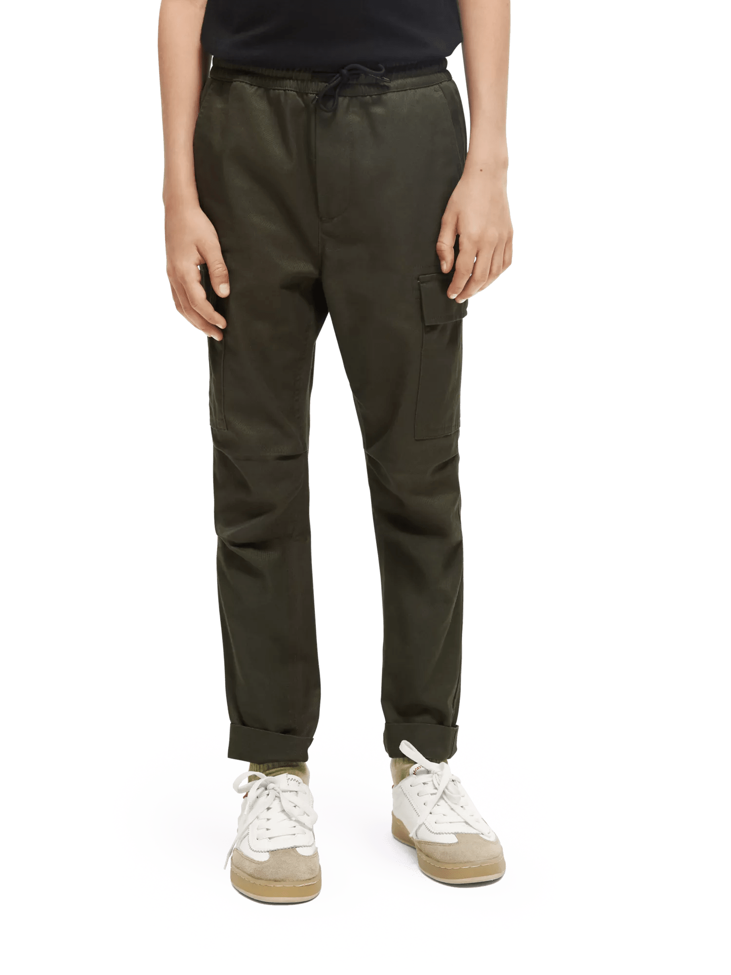 Loose tapered-fit organic cotton cargo trousers