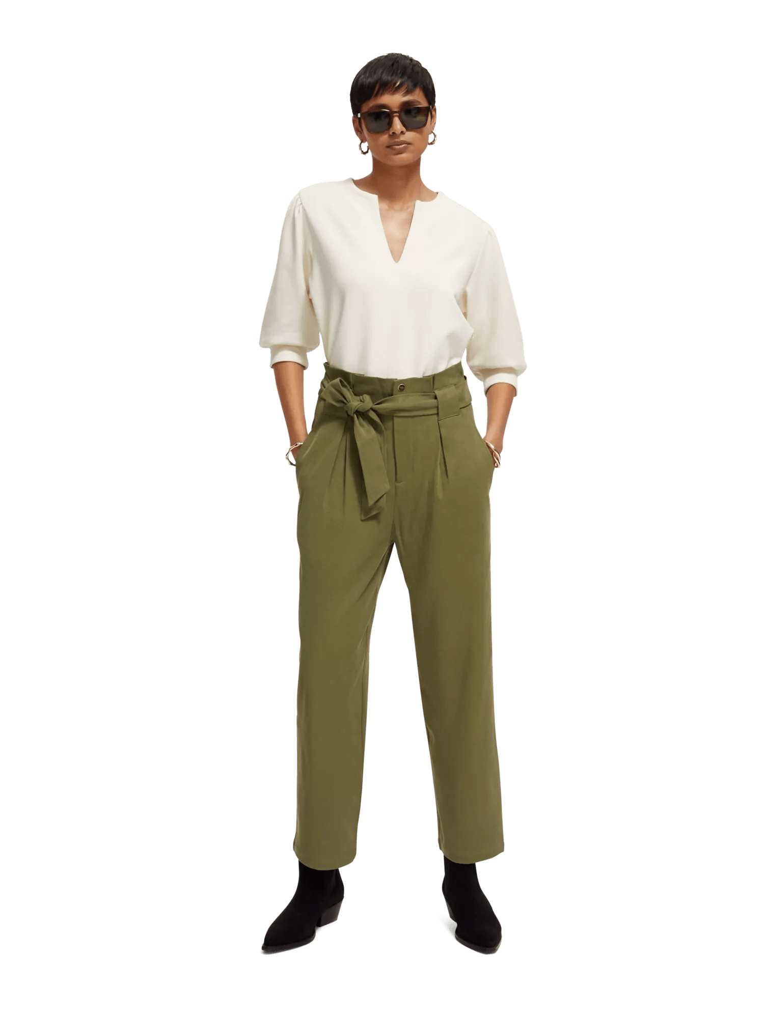Scotch & Soda The Daisy high-rise paper bag trousers MDL-FNT