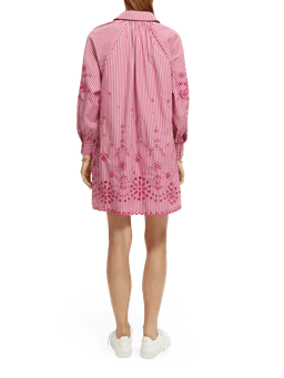 Scotch & Soda Striped shirt dress with embroidery detail in Organic cotton NHD-BCK