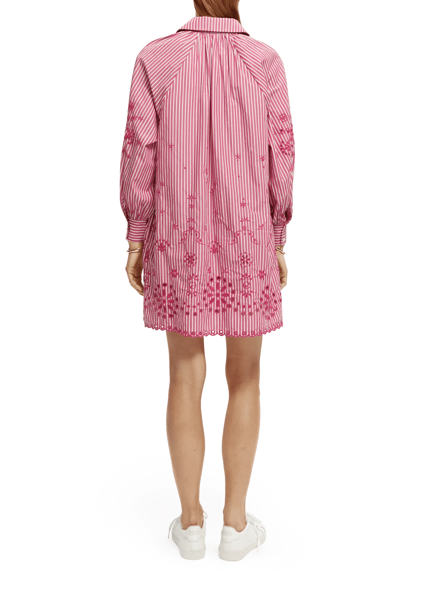 Scotch & Soda Striped shirt dress with embroidery detail in Organic cotton NHD-BCK