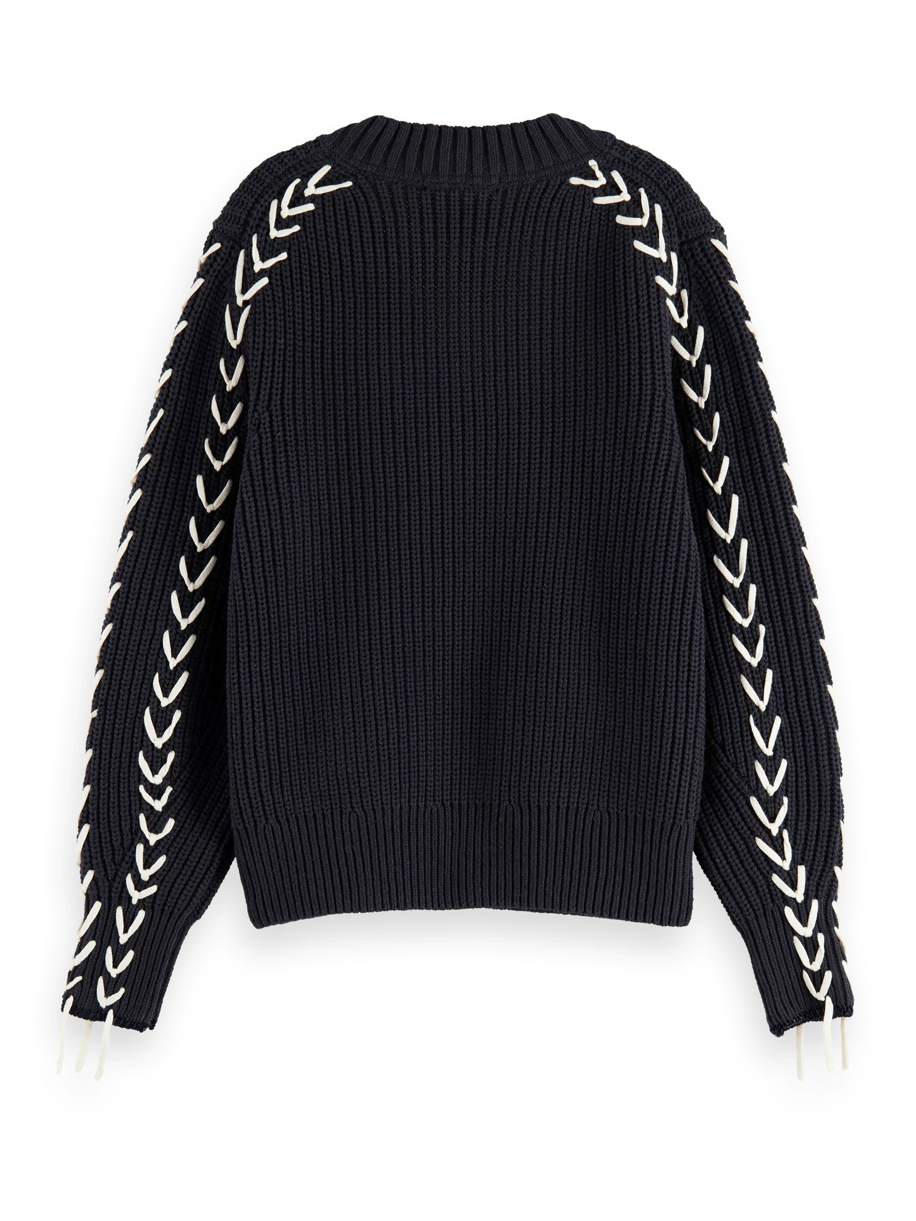 Scotch & Soda V-neck laced sweater BCK