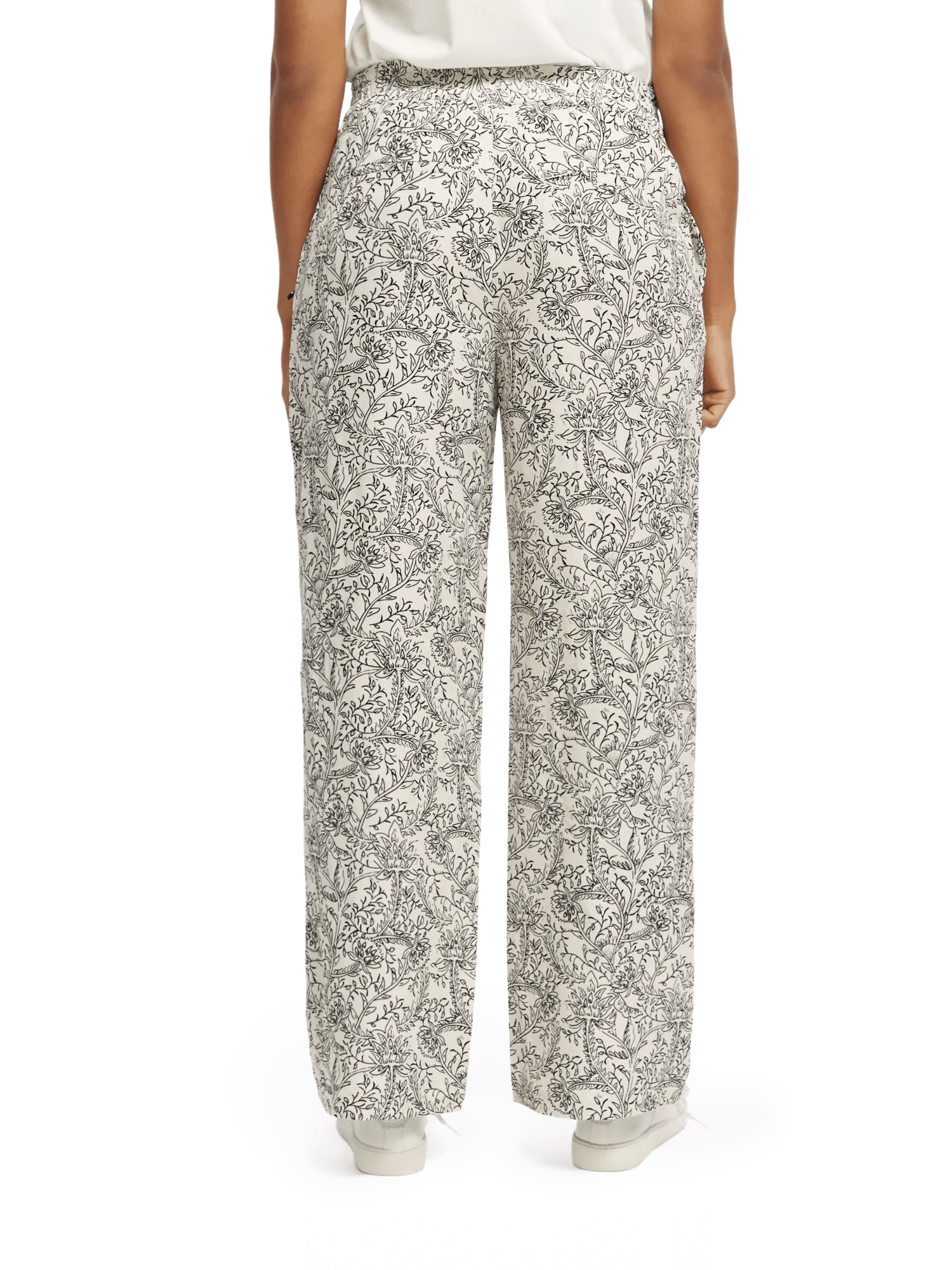Scotch & Soda Gia mid-rise wide-leg elasticated trousers NHD-BCK