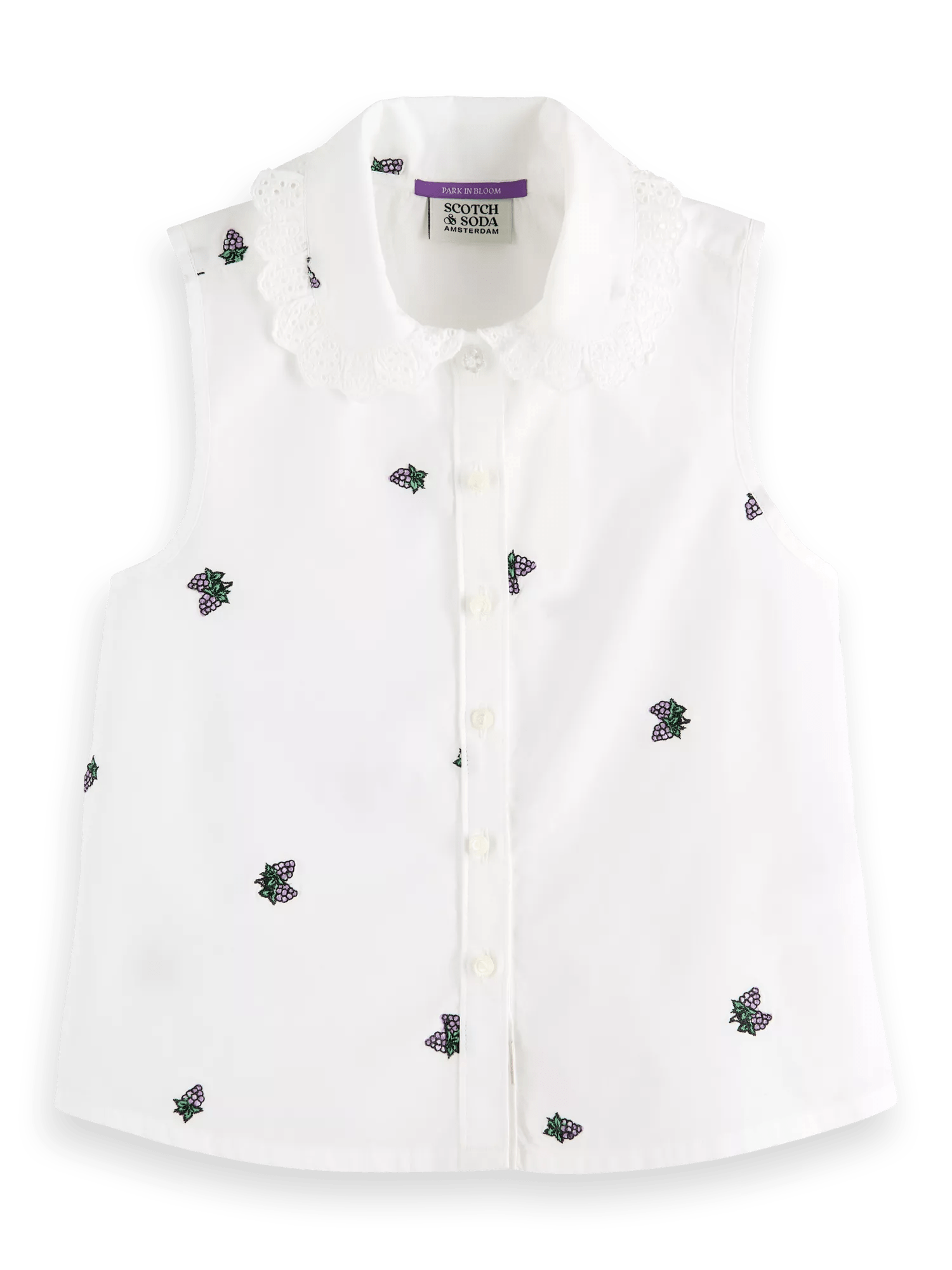 Scotch & Soda All-over printed sleeveless collar detail top FNT