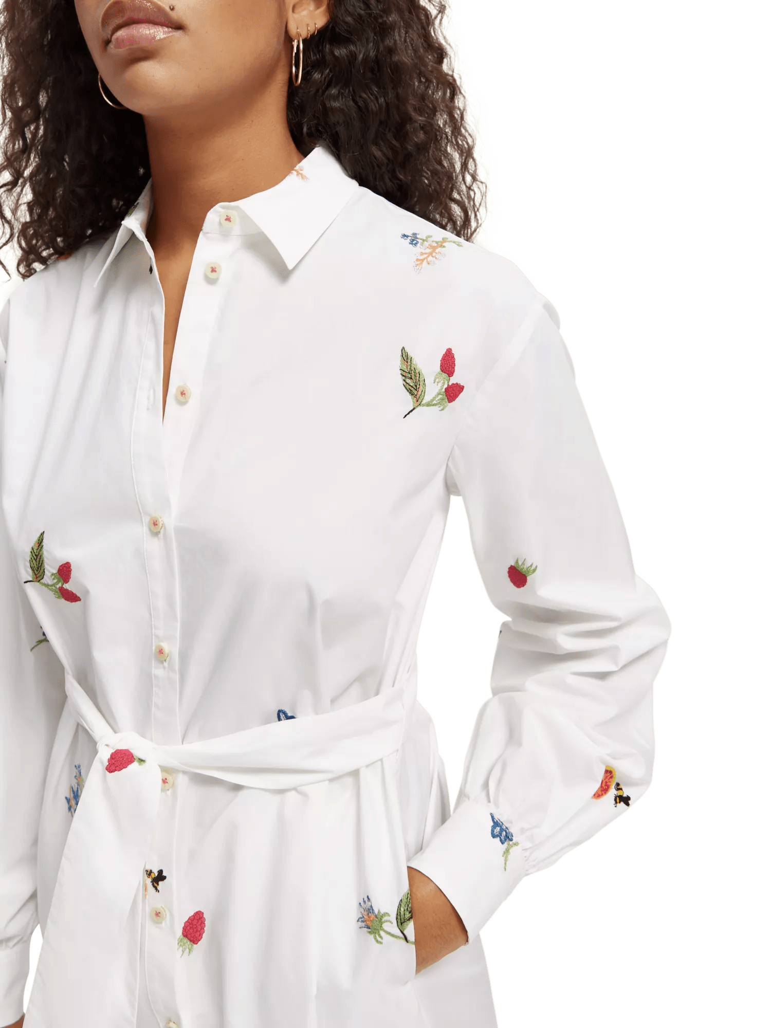 Scotch & Soda Embroidered shirt mini dress NHD-DTL1