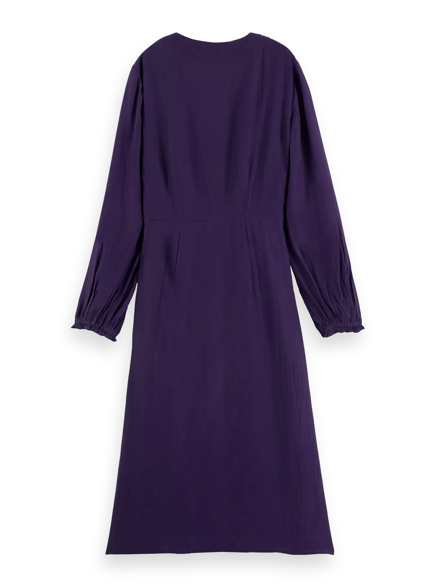 Fuschia Long Sleeve Belted Midi Dress