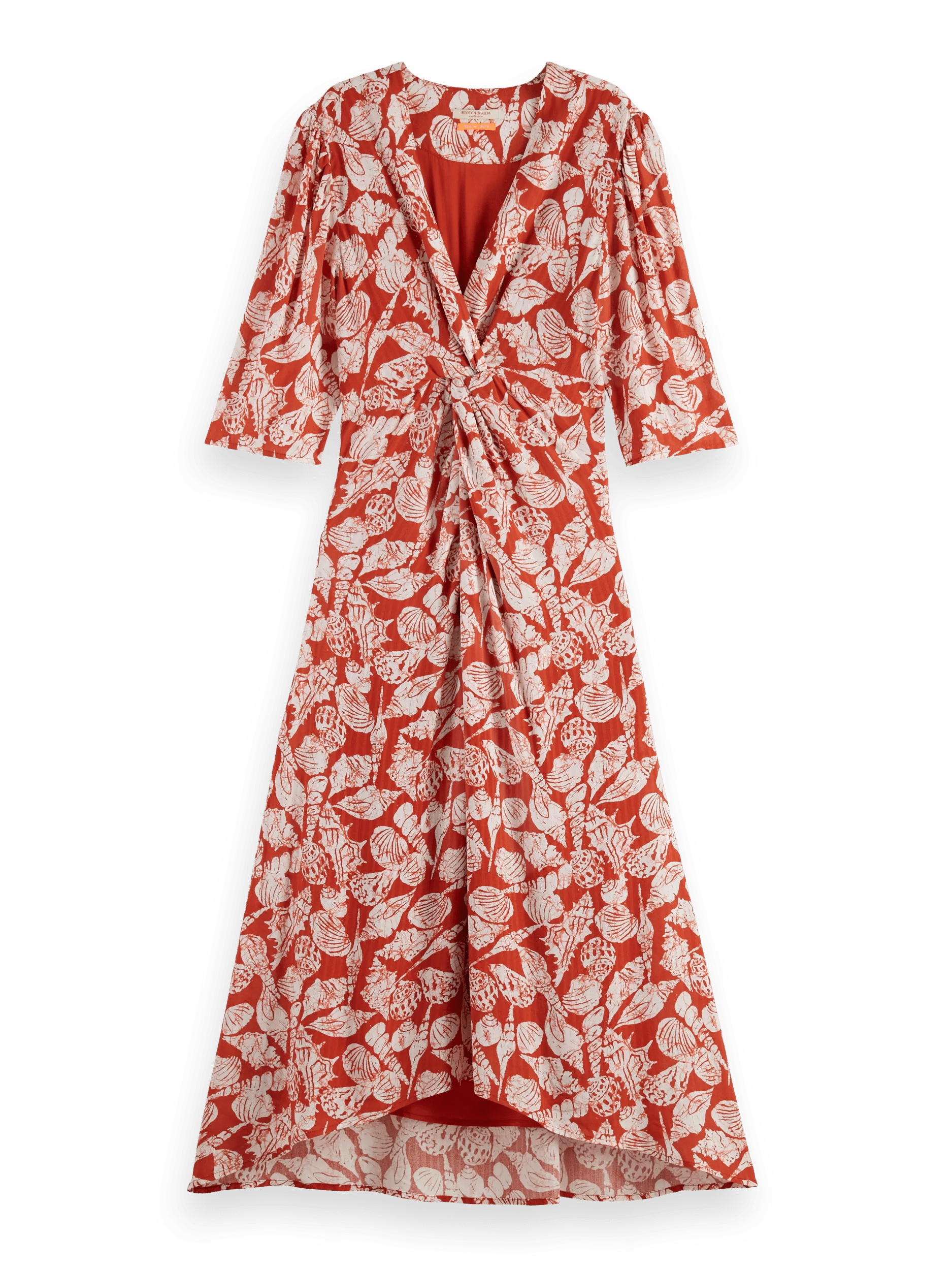Scotch & Soda Midi-jurk met gedrapeerd knoopdetail FNT