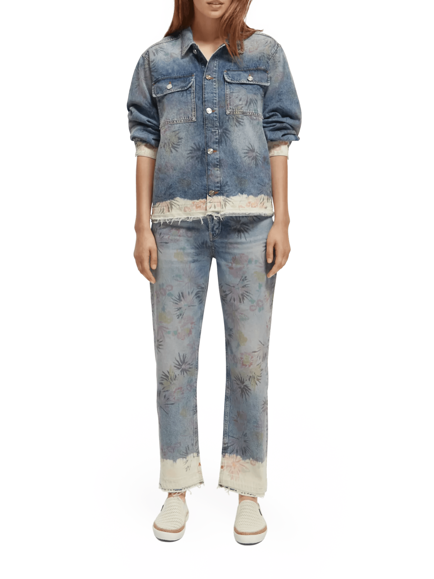 Scotch & Soda Trucker jacket with tie dye artworks - Peace and Love NHD-FNT
