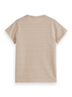 Scotch & Soda Lurex stripe relaxed fit artwork T-shirt BCK