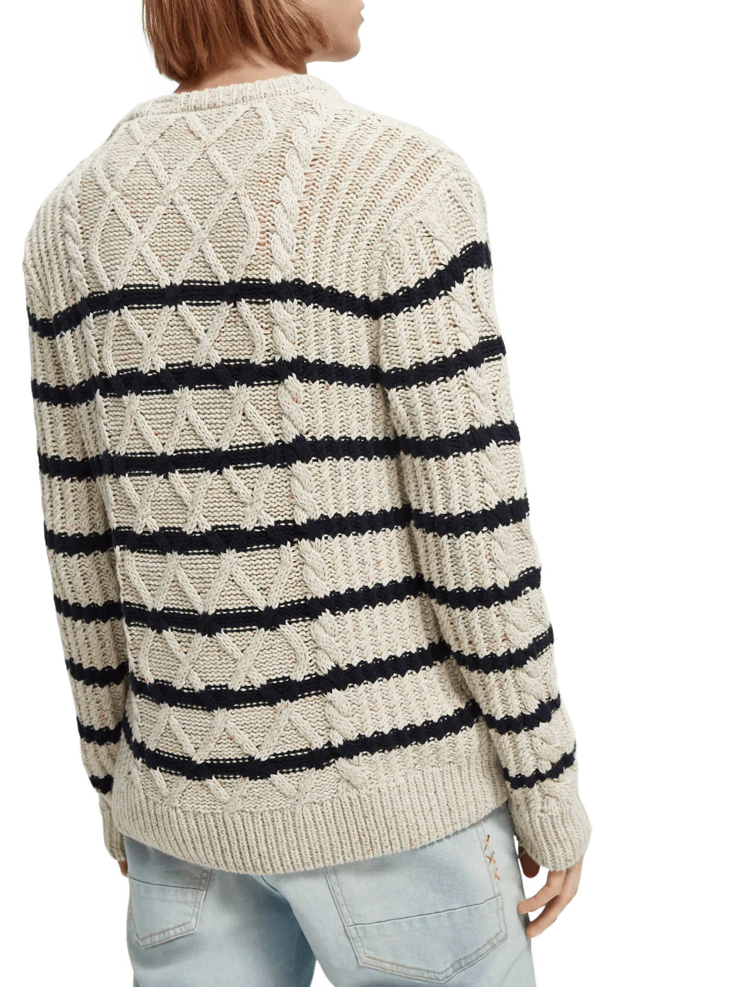 Scotch & Soda Speckled cable knit crewneck sweater NHD-BCK
