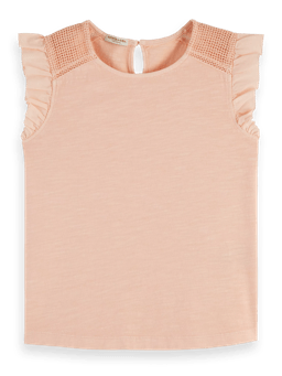 Scotch & Soda T-Shirt mit gewebten Details und normaler Passform FNT