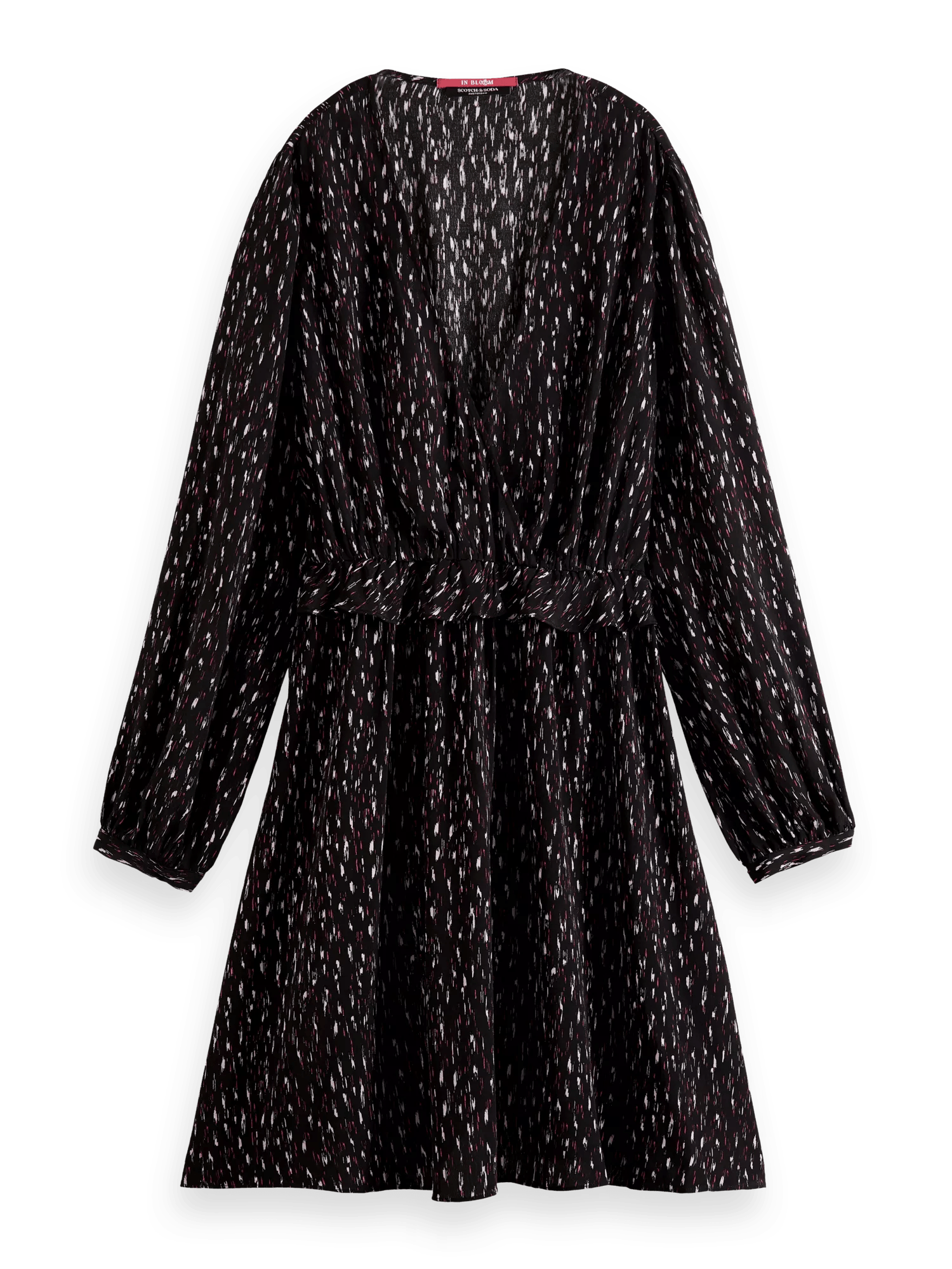 Scotch & Soda Mini-jurk met print, V-hals en lange mouwen FNT