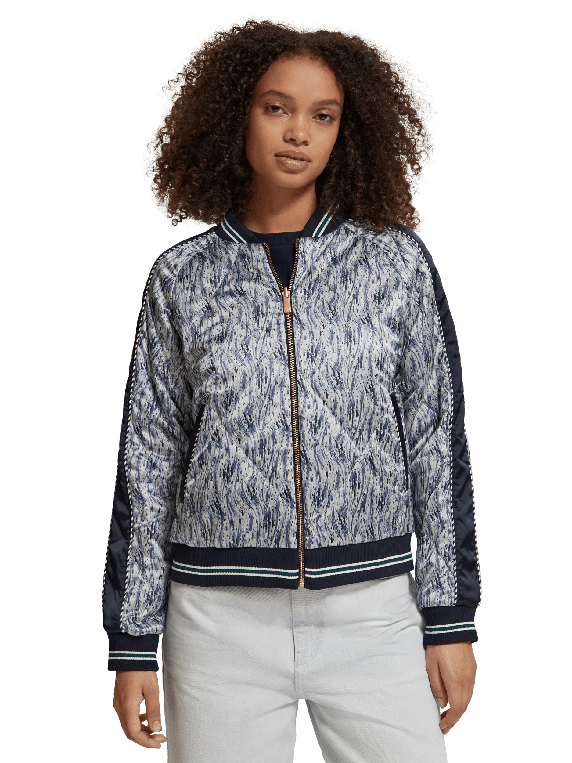 Scotch & Soda Embroidered bomber with contrast detail MDL-CRP