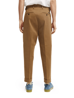 Scotch & Soda Cotton pleated pant with waist detail NHD-BCK