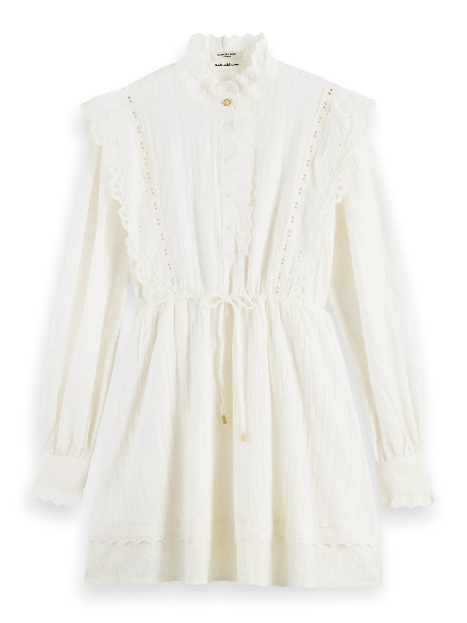 Scotch & Soda Mini-robe en coton bio à broderies anglaises FNT