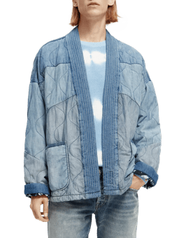 Scotch & Soda Lightweight quilted denim kimono jacket NHD-CRP