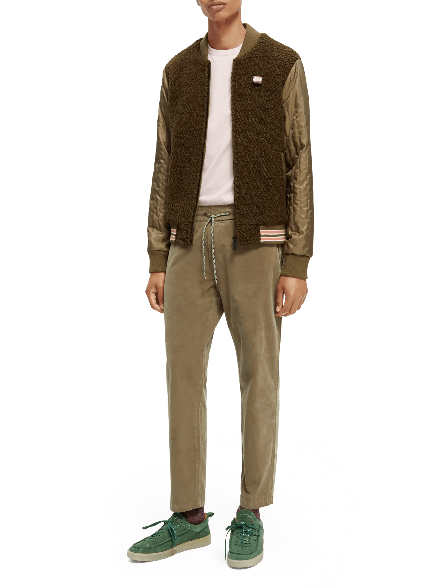 Scotch & Soda Boucle bomber jacket with contrast sleeves NHD-FNT