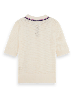Scotch & Soda Pointelle knitted polo BCK