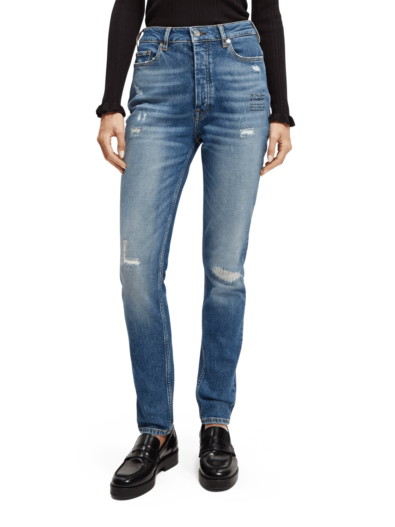 Scotch & Soda The Line Jeans im High-Rise Skinny Fit aus Bio-Baumwolle NHD-CRP