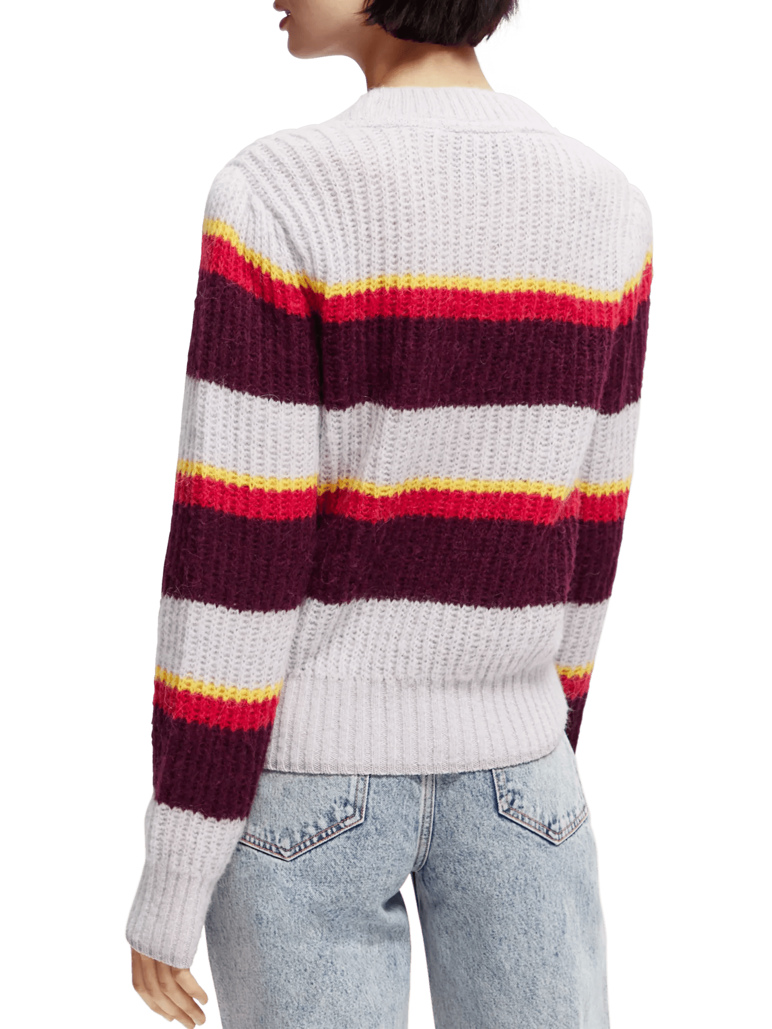 Scotch & Soda Fuzzy knitted puffy sleeve sweater NHD-BCK