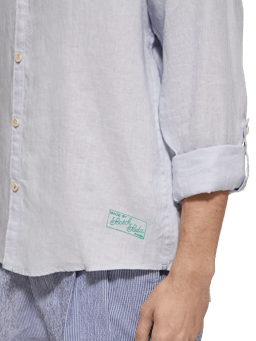 Scotch & Soda Linen shirt with sleeve adjustments MDL-DTL1