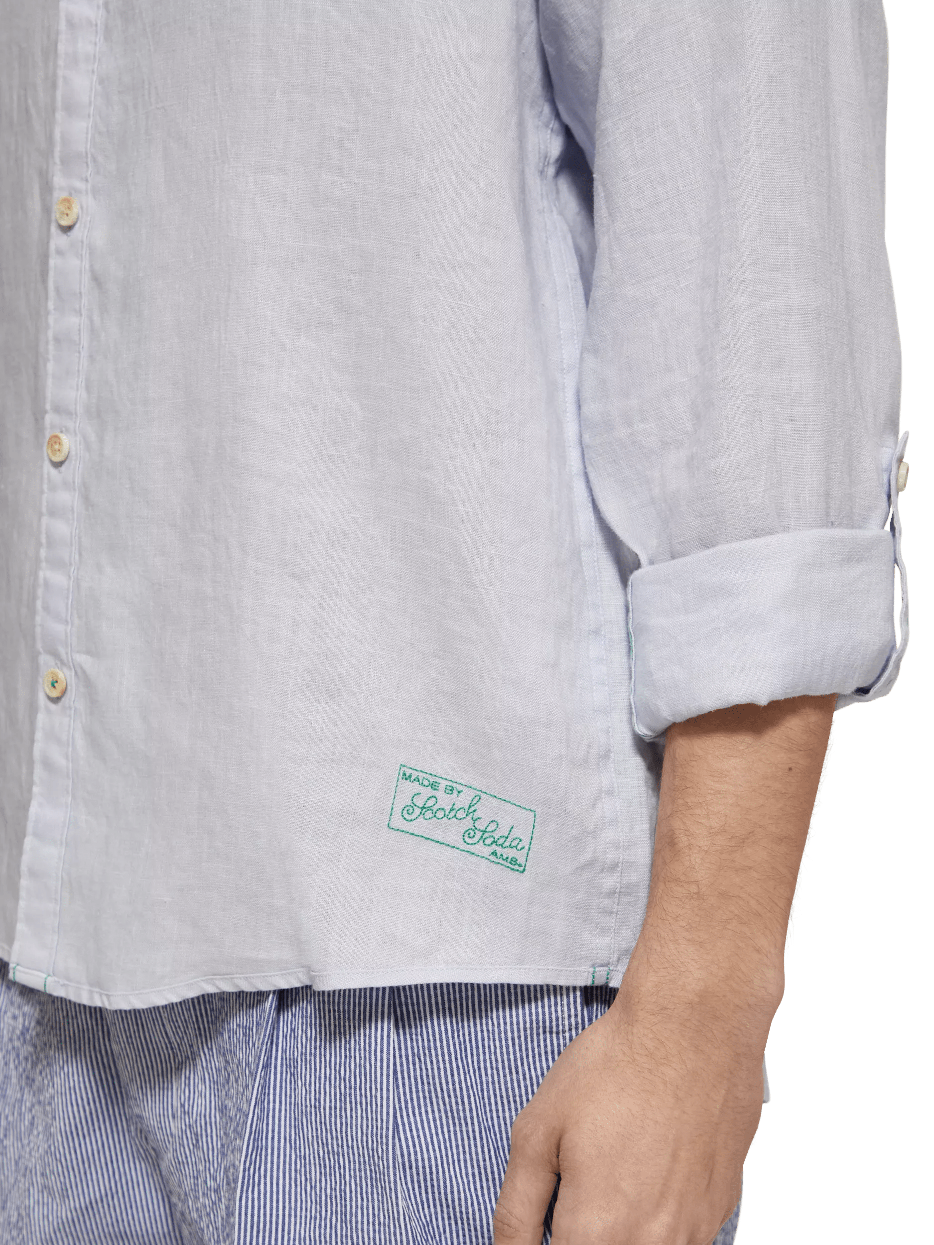 Scotch & Soda Linen shirt with sleeve adjustments MDL-DTL1