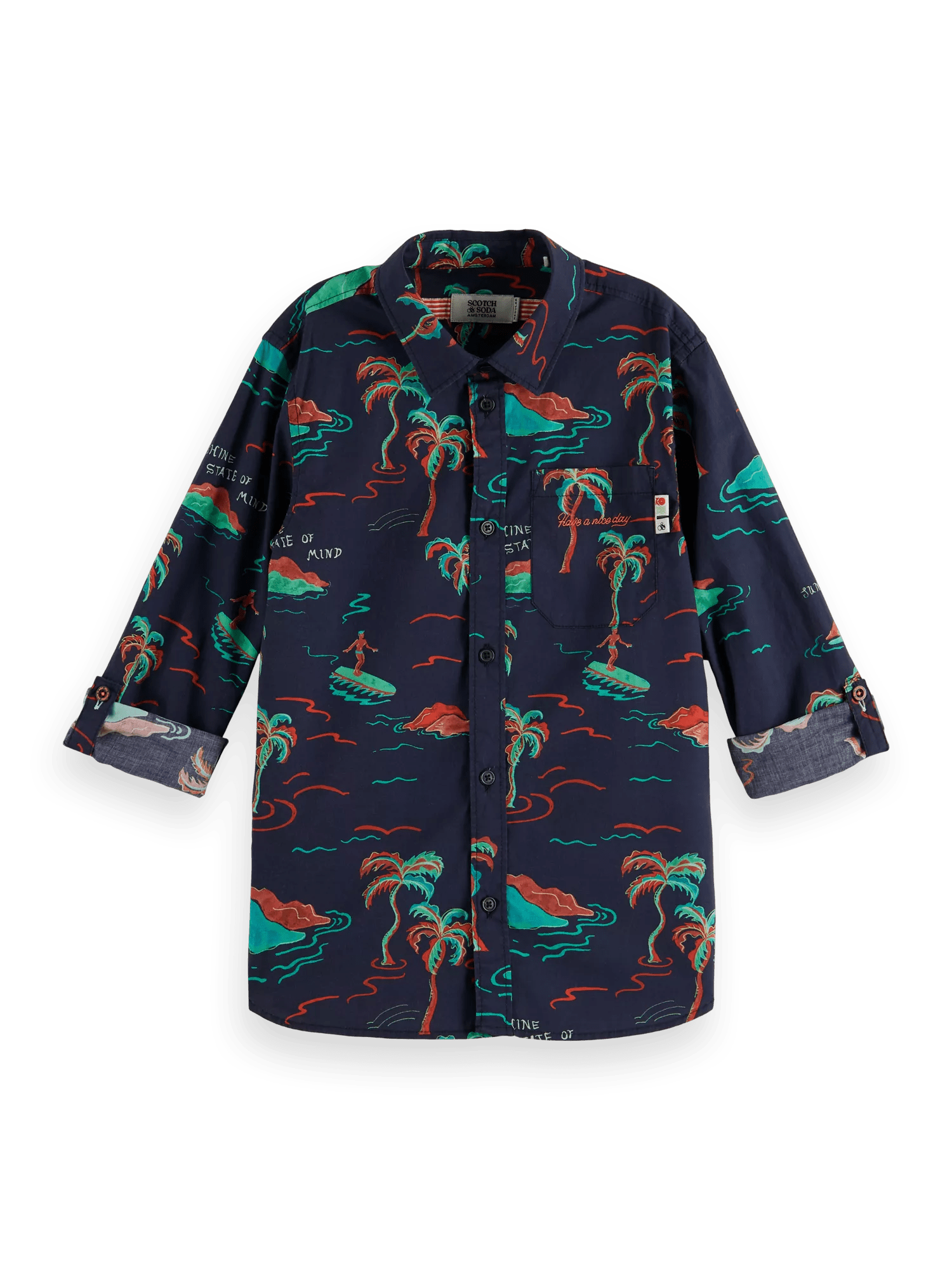Scotch & Soda All-over printed long-sleeved shirt FNT