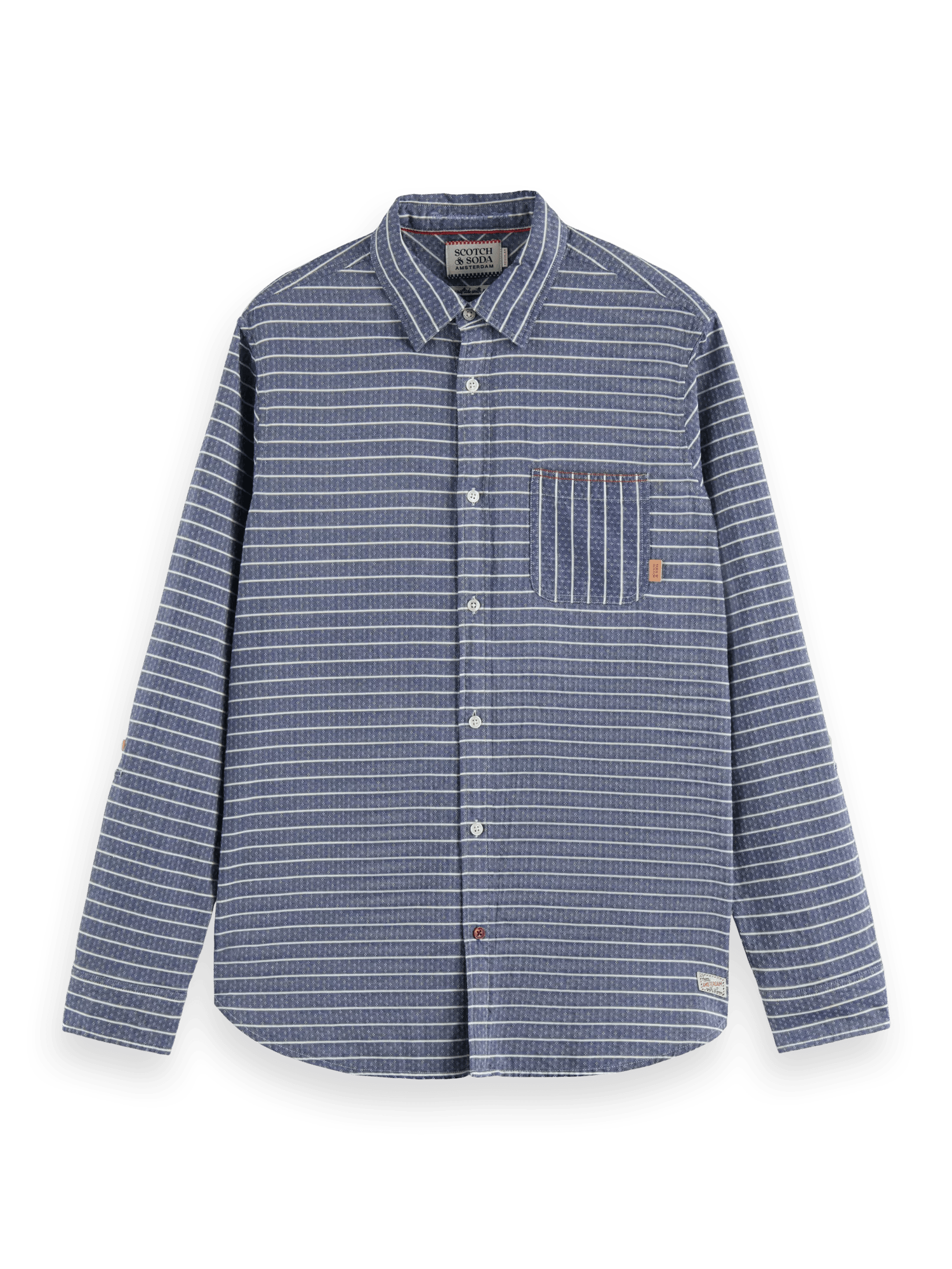 Scotch & Soda Regular fit striped sleeve-adjustment shirt DTL1