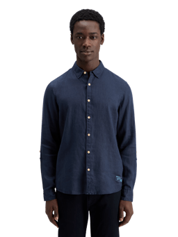 Scotch & Soda Linen shirt with sleeve adjustments MDL-CRP