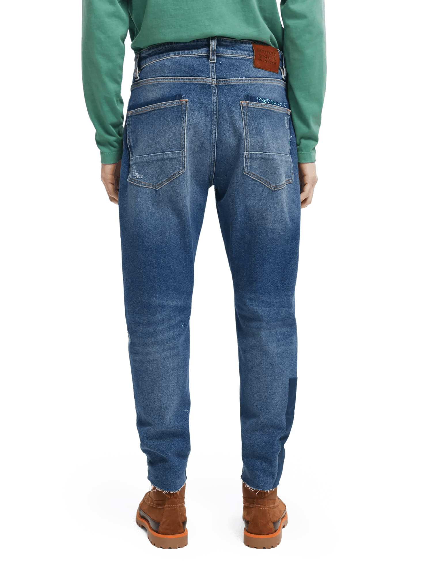 Scotch & Soda The Dean loose tapered-fit patchwork jeans NHD-BCK